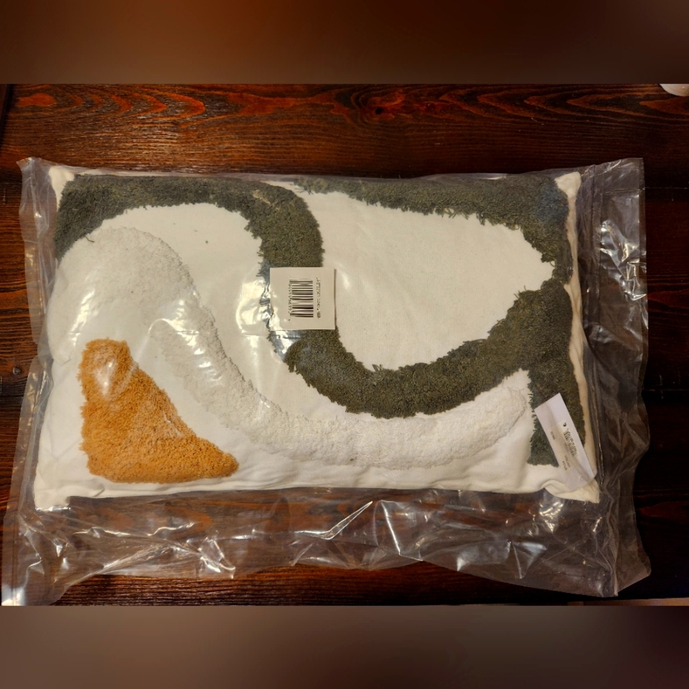 Abstract Shag Decorative Pillow, 20" x 12"